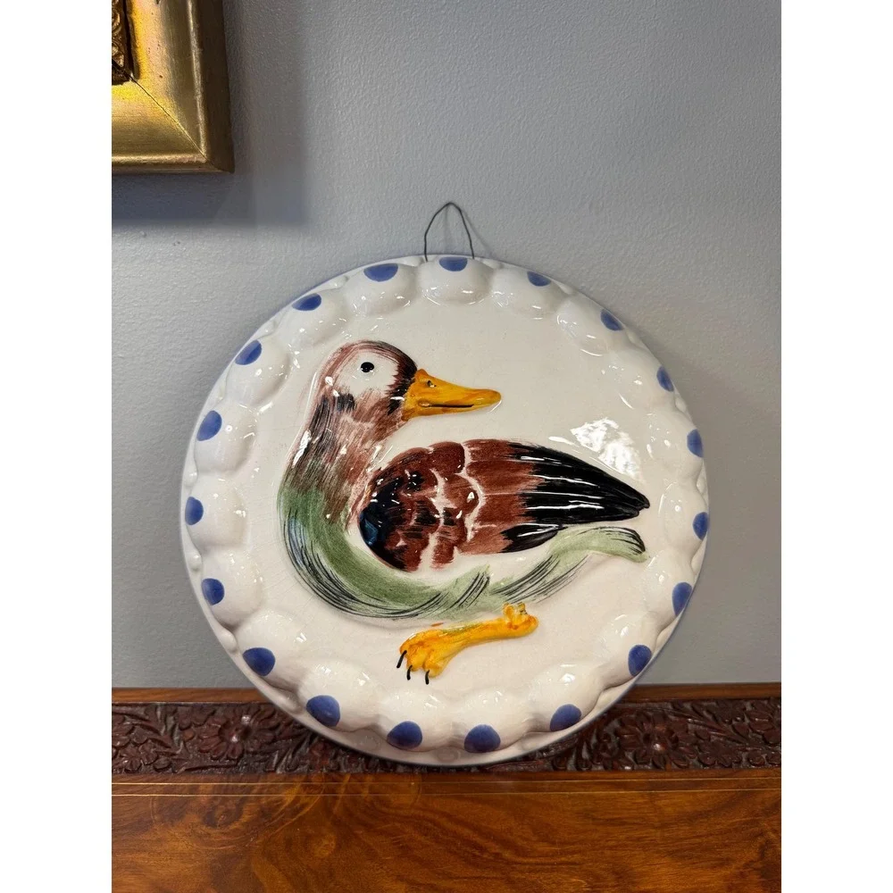 Vintage Italian Mallard Duck Wall Plaque